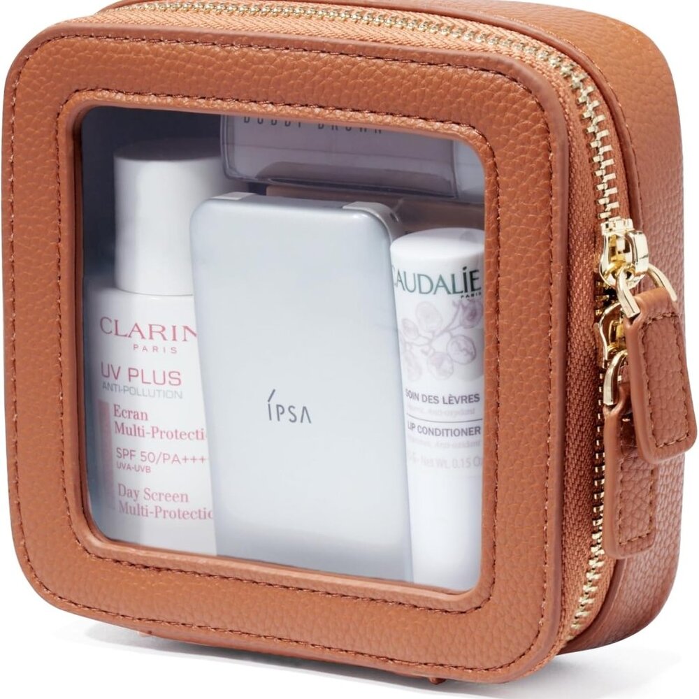 Clear Makeup Bag Travel Cosmetic Case Transparent Toiletry Bag with Zipper, Port